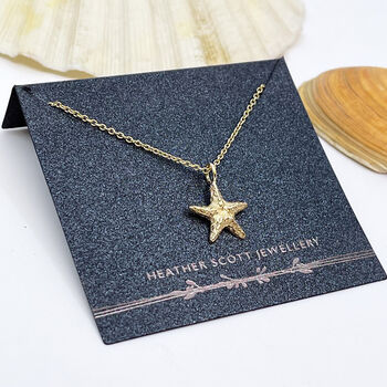 9ct Gold Starfish Necklace, 2 of 12