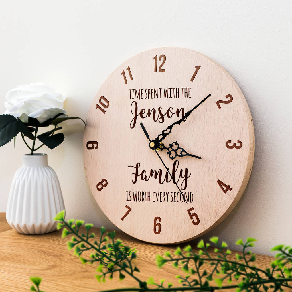 personalised time spent with family clock by mirrorin