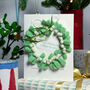 Mistletoe Wreath Luxury Christmas Card, thumbnail 1 of 9