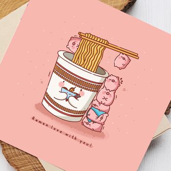 Cute Ramen Greetings Card, 4 of 8