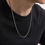 Mens Sterling Silver Medium Box Chain Necklace, thumbnail 1 of 10