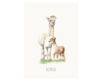 Alpacas Personalised Watercolour Print, 4 of 5