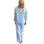 Cotton Pyjamas Leaf And Bud Blue Turquoise, thumbnail 2 of 3