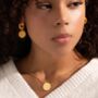 Hammered Disc Gold Hoop Earrings, thumbnail 6 of 11