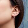 Minimal Staged Gold Plated Silver Huggie Hoop Earrings, thumbnail 7 of 8