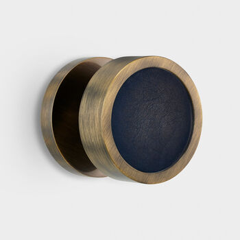 Round Brass And Leather Internal Door Knobs, 11 of 12