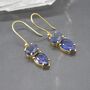 Sapphire Earrings: Gold Or Silver, Minimalist Jewelry, thumbnail 1 of 11