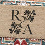 Personalised Floral Initials Doormat Couples Home Gift, thumbnail 2 of 2