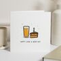 Personalised Beer And Cake Funny Birthday Card For Him, thumbnail 1 of 7