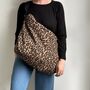 Brown Leopard Print Tote Bag, thumbnail 5 of 6