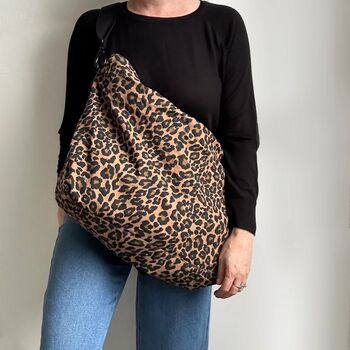 Brown Leopard Print Tote Bag, 5 of 6