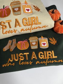 Just A Girl Who Loves Autumn Embroidered Sweatshirt, 6 of 6