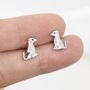 Sterling Silver Cute Puppy Dog Stud Earrings, thumbnail 3 of 11