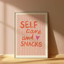 Self Care And Snacks Typography Art Print, thumbnail 2 of 3