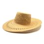 Macuria Natural Wide Brim Perforated Straw Hat, thumbnail 1 of 5