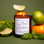 Lime, Basil And Mandarin Scented Soy Candle, thumbnail 1 of 4