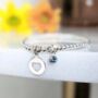 Sterling Silver Heart And Birthstone Bracelet, thumbnail 1 of 9