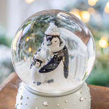 Personalised Mummy And Child Penguin Snowglobe, 3 of 3
