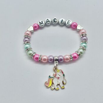 Personalised Unicorn Charm Bracelet, 7 of 12