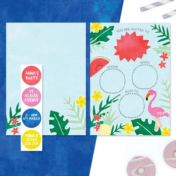 Personalised Tropical Invitations With Sticker Activity, 2 of 3