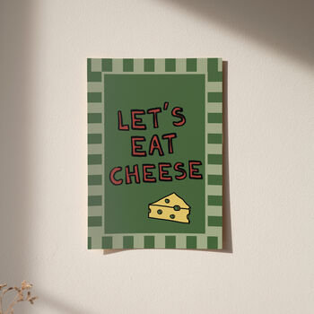 Let's Eat Cheese Christmas Festive Print, 3 of 6