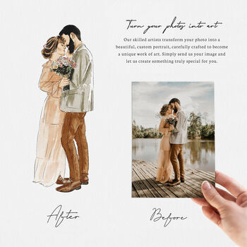 Personalised Wedding Gift – Watercolour Couple Portrait, 1st Anniversary Gift, 2 of 11