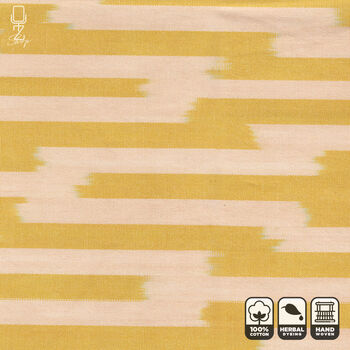 Geometric Yellow Handwoven Ikat Cushion Cover, 2 of 6