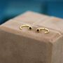 2mm Black Diamond Cz Huggie Hoop Earrings, thumbnail 3 of 12