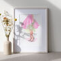Gypsophila Flower Person Illustrated Print, thumbnail 1 of 2