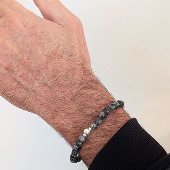 Men's Bracelet In Norwegian Moonstone And Silver, 2 of 7