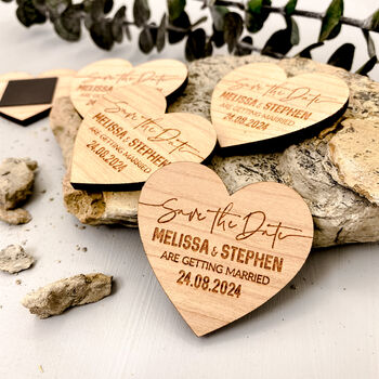 Save The Date Free Drink Wooden Heart Magnet, 8 of 9