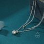 Sterling Silver Genuine Freshwater Pearl Double Layer Pendant Necklace, thumbnail 7 of 12