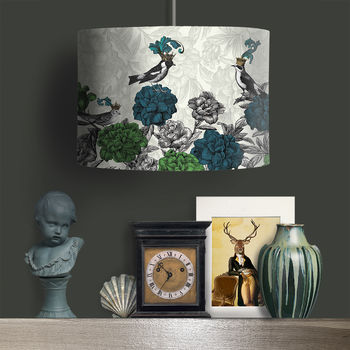 Blooming Birds Blue And Green Lampshade, 6 of 6
