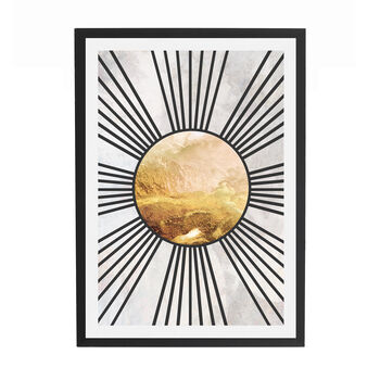 Two Boho Sun Black Gold Bohemian Wall Art Prints, 2 of 5