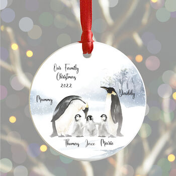 Our Family Christmas Penguin Bauble, 2 of 5