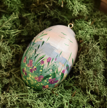 Hand Painted Easter Egg Decoration Meadow Two, 3 of 6