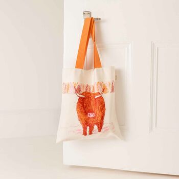 Highland Cow Canvas Tote Bag, 4 of 4