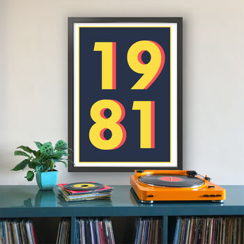 1981 Personalised Year Typography Print, 5 of 11