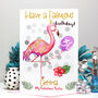 Personalised Flamingo 'Fabulous' 30th Birthday Card, thumbnail 1 of 10