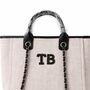 Personalised White And Black Large Chain Tote Beach Bag, thumbnail 6 of 7