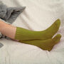 Ribbed Cuff Women's Bed Socks – Green, thumbnail 1 of 4