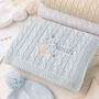 Personalised Blue Baby Blanket – Moon And Stars Name Embroidery, thumbnail 1 of 12