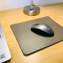 Personalised Leather Desk Mouse Mat, Grey, thumbnail 1 of 11