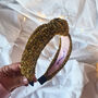 Gold Tinsel Sparkle Knot Headband, thumbnail 1 of 4