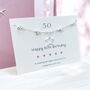 50th Birthday Sterling Silver Five Star Bracelet, thumbnail 1 of 3
