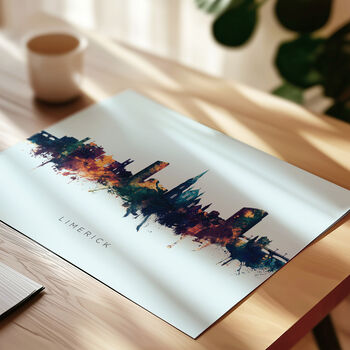 Limerick Ireland Skyline Cityscape Art Print, 8 of 12