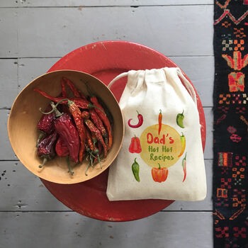 Personalised Chilli Bag With Recipe Cards And Seeds, 6 of 7