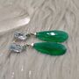 Green Onyx, Blue Topaz, Emerald Silver Earrings, thumbnail 6 of 6