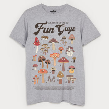 Fun Guys Men's Mushroom Guide T Shirt, 5 of 5