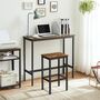 Dining Table Set Bar Stools Industrial Steel Frame, thumbnail 9 of 10